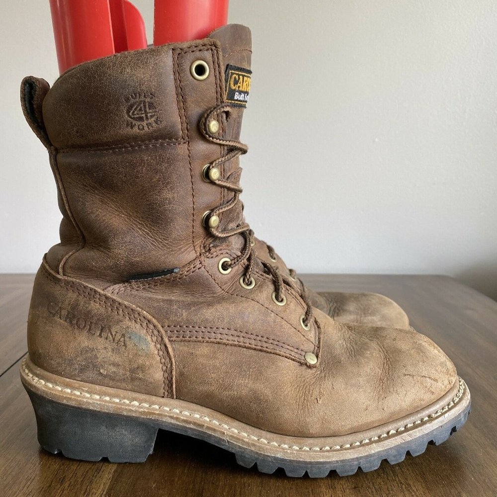 Carolina Logger Boots Mens Size 7 EE Brown Leather